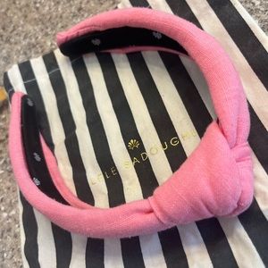 Lele Sadoughi Pink Linen Slim Headband